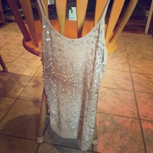 Women’s Old Navy taupe, sequin semi-fitted tank